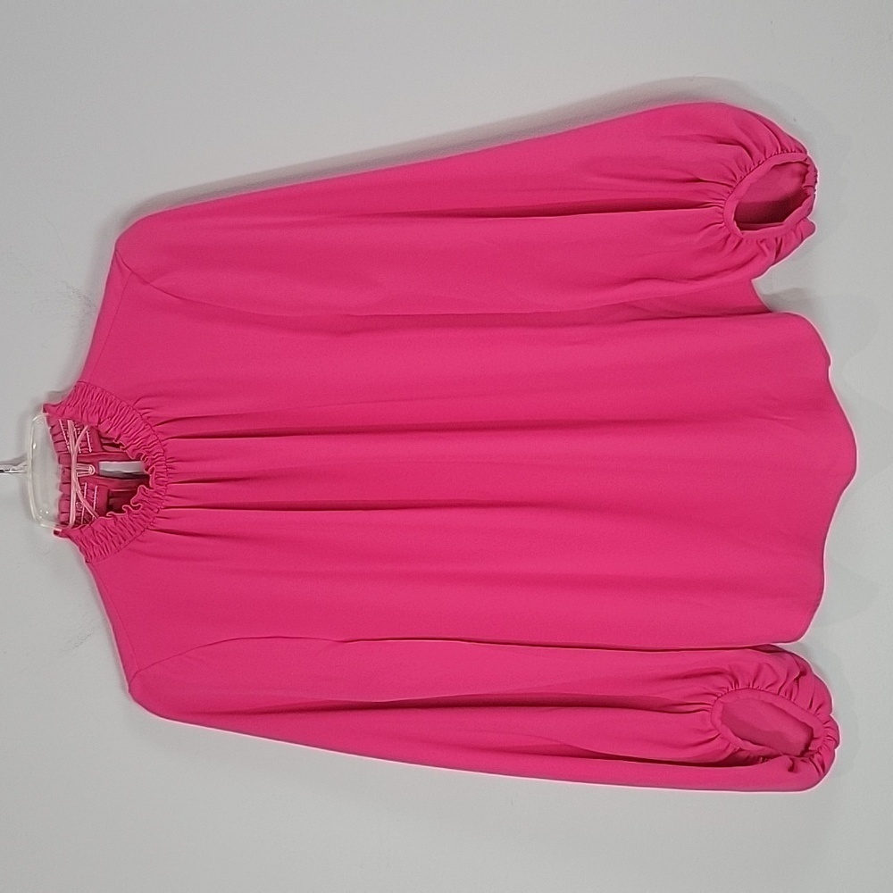Trina Turk Sunrise Vista Mock Neck Balloon Sleeves Blouse